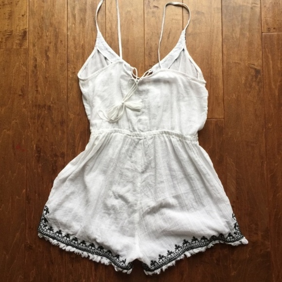 Topshop Embroidered Tassel Playsuit Shorts Romper - Picture 3 of 4